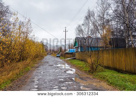 Esso, Kamchatka Peninsula, Russia: 02 October 2014: Rainy Day In Esso, Small Village In Kamchatka Pe