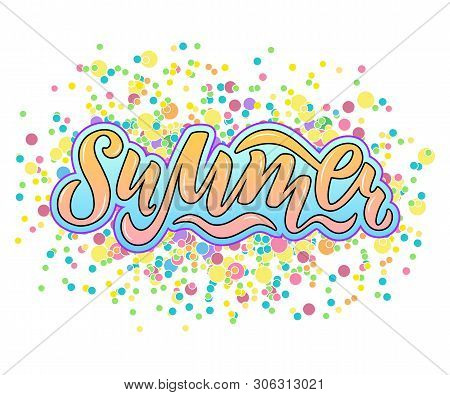 Vector Illustration Of Summer Text For Stickers, Cards, For Any Type Of Artworks, Summer Banner And 
