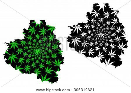 Tula Oblast (russia, Subjects Of The Russian Federation, Oblasts Of Russia) Map Is Designed Cannabis