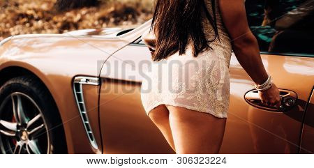 Sexy Ass Female In Panties. Beautiful Slim Woman Body