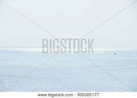 The Gulf Of Finland . Summer Sea In Clear Windless Weather. Sea Without Waves.