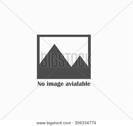 Gray Flat Vector Gallery Icon For Gadgets, Smartphones Or Web Site Isolated. Symbol - No Image Avial