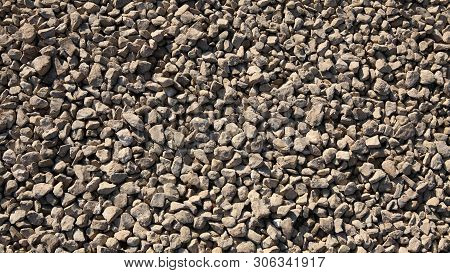 Many Gravel At Dry Sunny Summer Day
