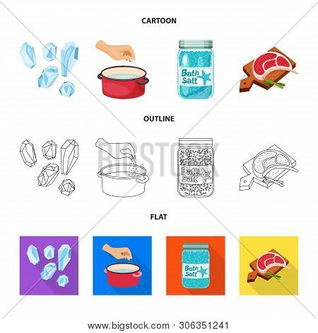 Vector Design Of Cooking And Sea Icon. Set Of Cooking And Baking   Vector Icon For Stock.