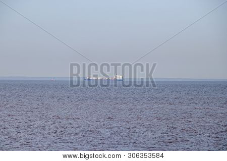 The Gulf Of Finland . Summer Sea In Clear Windless Weather. Sea Without Waves.