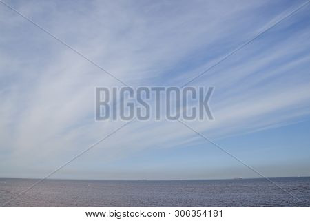 The Gulf Of Finland . Summer Sea In Clear Windless Weather. Sea Without Waves.