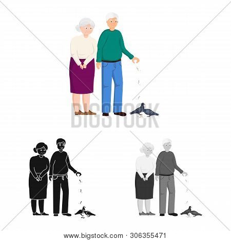 Vector Design Of Grandparents And Old Symbol. Set Of Grandparents And Man Stock Vector Illustration.