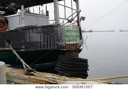 Fairhaven, Massachusetts, Usa - June 2, 2019: Stern Of Commercial Fishing Boat Shamrock Tied Up At W