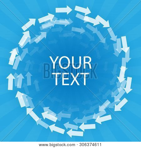 Abstract Blue Background With Arrows In Circle