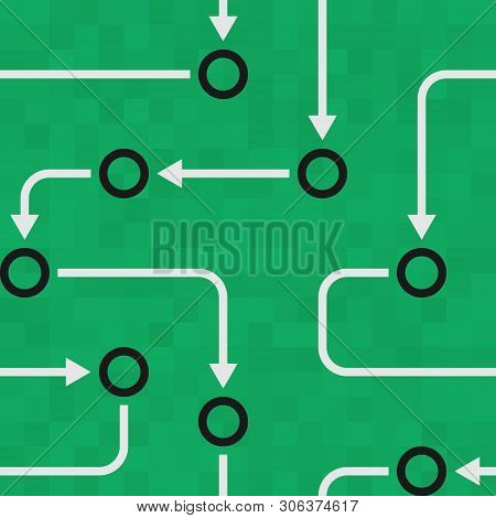 Seamless Green Abstract Background With Process Arrows