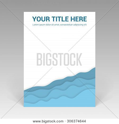 Elegant Abstract Flyer With Blue Papercut Design