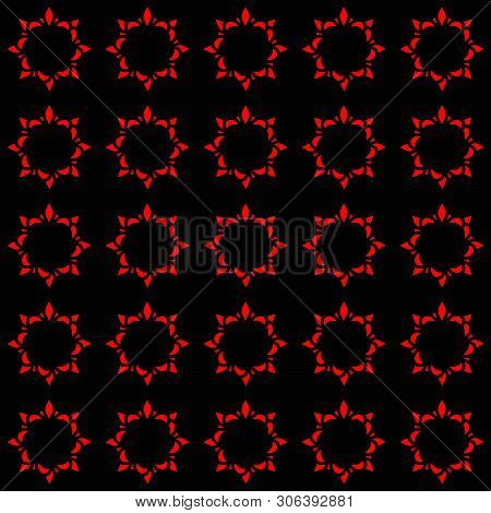 Abstract Raster Seamless Pattern, Beautiful Back And Red Colour Pattern