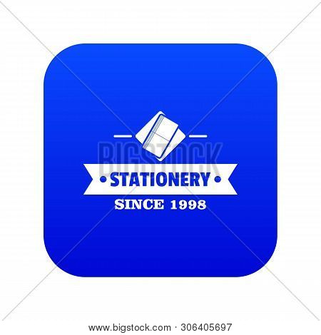 Stationery Icon Blue Vector Isolated On White Background