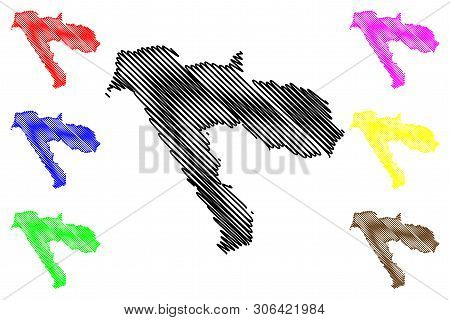 Tabuk Region (regions Of Saudi Arabia, Kingdom Of Saudi Arabia, Ksa) Map Vector Illustration, Scribb