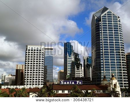 San Diego, Califorinia, November, 11, 2016  San Diego Skyline Against A Summer Sky
