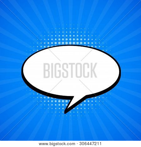 Comic Speech Bubble. Retro Burst Background In Pop Style. Vector Stock Illustration.