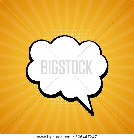 Comic Speech Bubble. Retro Burst Background In Pop Style. Vector Stock Illustration.