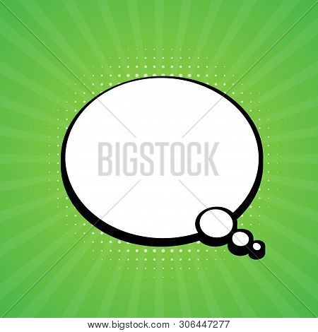 Comic Speech Bubble. Retro Burst Background In Pop Style. Vector Stock Illustration.