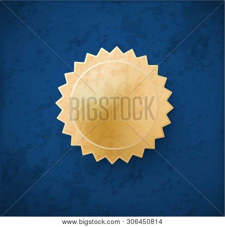 Abstract Golden Sun On Clear Sky. Vintage Icon.