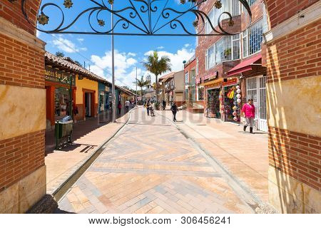 Chia, Colombia June 12 Entrance Arch To The Peatonal Area Of Chia Villag, This Area Is Well Kept And