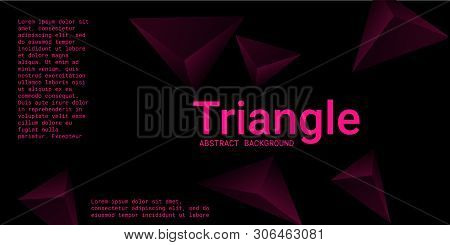 Abstract Composition Of  Triangle. 3d Vector Illustration . Creative Geometric Background.  Mangent 