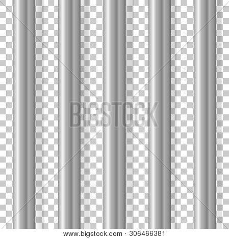 Vector Image Prison Lattice. Metal Prison Bars On A Transparent Background