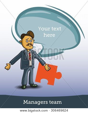 Business Person Juggles Jigsaw Puzzle Pieces To Find Solution His Problems Isolated On White Backgro