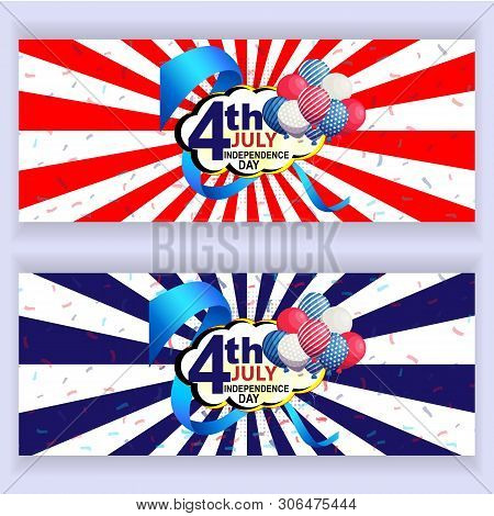 American Independence Day Festive Vector Illustration Usa