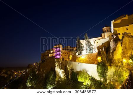 Buildings known as Casas Colgadas in Cuenca, Castilla La Mancha, Spain.