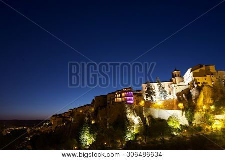 Buildings known as Casas Colgadas in Cuenca, Castilla La Mancha, Spain.