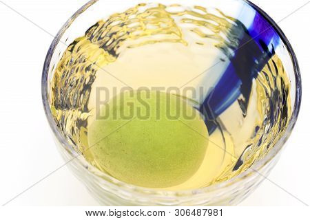 Japanese Plum Wine Called Umeshu On White Background