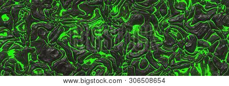 3D Illustration. Volcano- Background Magma