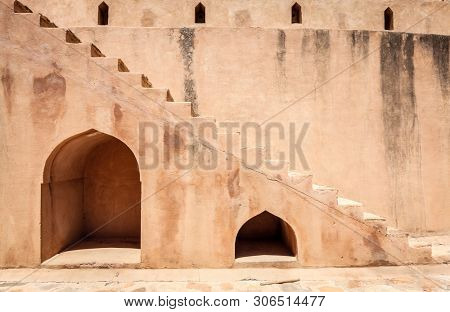 Wall fragment of Rustaq Fort in the city of Rustaq, Oman
