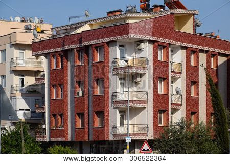 Antalya, Turkey - May 19, 2019: Sleeping Area Of Antalya, Low-rise Construction In Neighborhoods.