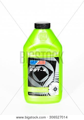Single Motor Antifreeze Bottle Isolated On White Background