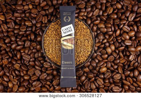 Prague, Czech Republic - May 20, 2019: CARTE NOIRE was created in the 1970âs by Rene Monnier (Jacobs) 