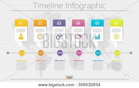 Business Data Visualization. Timeline Infographic Icons Designed For Abstract Background Template Mi