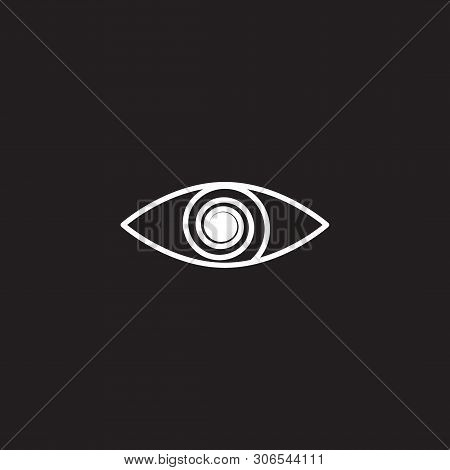 Line Mystical Eye Icon, Magic Eye With Spiral, Clinic For Recovery Vision, Lasik Icon, Pictogram. Ve