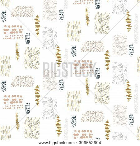 Abstract Seamless Brushed Texture Repeat Pattern. Light Pastel Neutral Colors Background Vector.