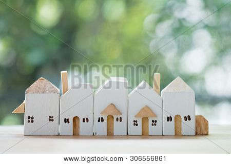 Village Of Miniature Wooden. Architecture In The City. Affordable Housing. Construction Of New Build