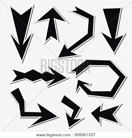 Sticker Arrow Set Isolated On A White Background