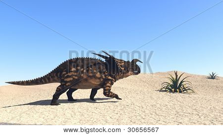 einiosaur en el desierto