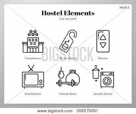 Hostel Vector Illustration In Line Stroke Design