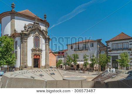 Arcos De Valdevez, Portugal - Circa May 2019: View Of The Lapa Church In The Historic Center Of The 