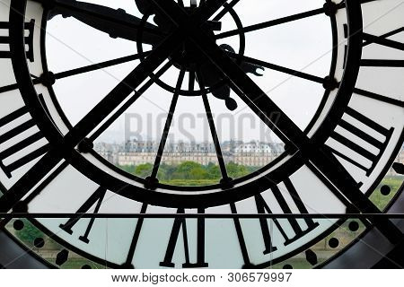 Huge Clock Of The Museum Orsay, Paris, France