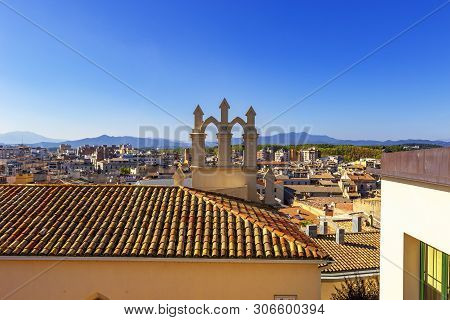 Cityscape, View Of Girona, Catalonia, Spain