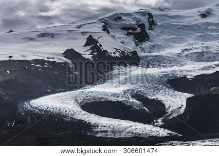 Melting Tongue Of The Breidamerkurjokull Glacier Summer Season