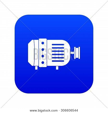 Electric Motor Icon Digital Blue For Any Design Isolated On White Vector Illustration
