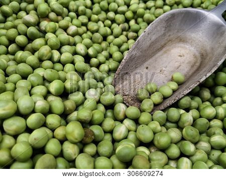 Green Pea Seed Produce In A Grocery Store