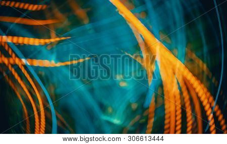 Blurred Abstract Bokeh Background Of City Lights At Night